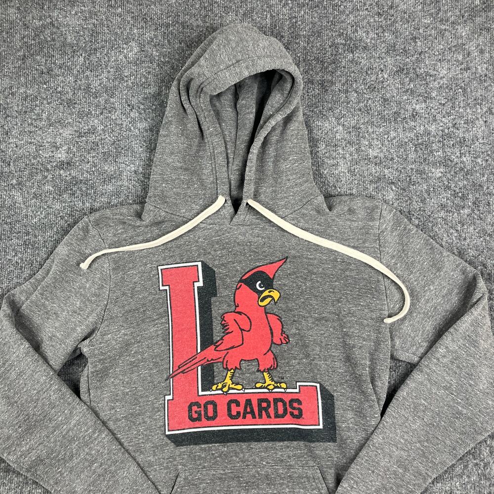 Homefield Go Cards Hoodie Mens Size M Gray Pullover Louisville Retro Graphic